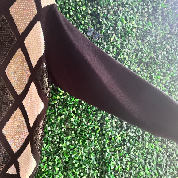 Alfred Dinner Black and White Sequin Sweater Size XL Great condition - Picture 5 of 8